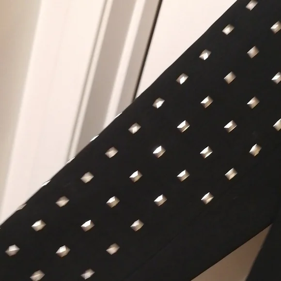 Slimming Jacket By Peter Nygard Black Studded Zip-Front Size 8 - Picture 5 of 9